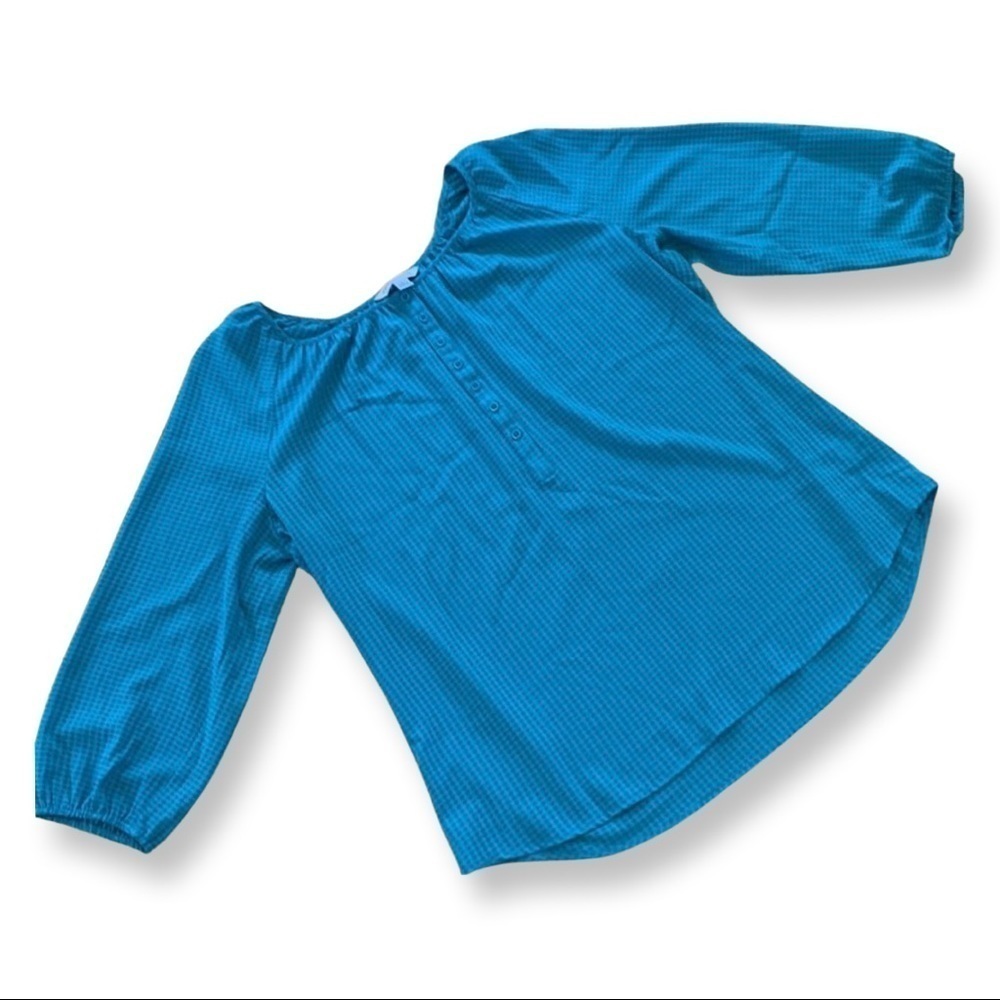 Croft & Barrow Blue/Green Blouse | Size Large